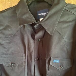 Wrangler Black Twill snap button western shirt size 3X